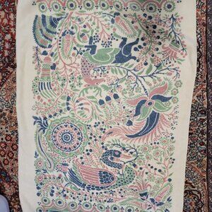 Vintage Pink and Blue Ornate Design Towel